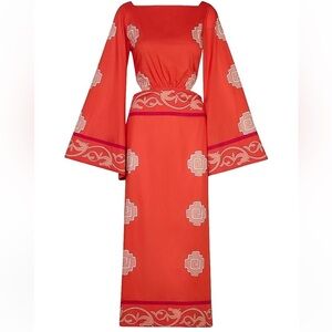 Johanna Ortiz Red Backless Dress- XL